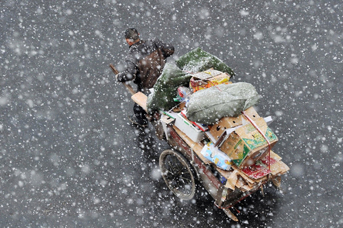 大連陽春三月突降鵝毛大雪5