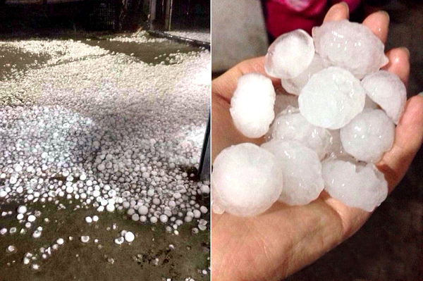 浙江臺(tái)州遭遇特大冰雹-如大雪鋪滿地面2