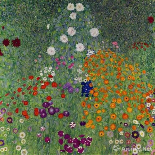 古斯塔夫-克林姆（Gustav Klimt） 《花草農(nóng)園》 1907年作 油彩畫布，110x110cm 估價待詢 [此作展至2月15日]