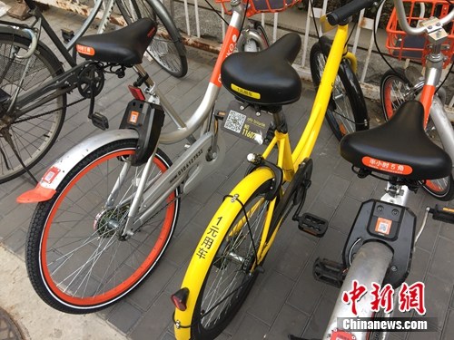 資料圖。某輛共享單車號碼被損。<a target='_blank' href='http://www.chinanews.com/' >中新網(wǎng)</a> 吳濤 攝