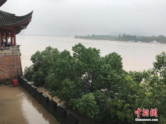 6月25日，由于連續(xù)強降雨，浙江蘭溪水位猛漲。當地已啟動防汛一級應急響應，發(fā)布今年第一號人員轉移令。 <a target='_blank' href='http://www.chinanews.com/'>中新社</a>記者 奚金燕 攝