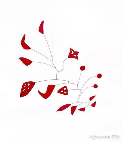 　　亞歷山大·考爾德（Alexander Calder），《紅色的花》（Red Flowers），1954，金屬薄片 鐵絲 油漆，130.8 x 109.2 厘米 / 51 1/2 x 43 英寸。? 考爾德基金會(huì)，紐約 / 2017 ProLitteris，蘇黎世，圖片：考爾德基金會(huì)，豪瑟沃斯