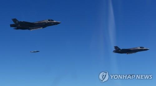 F-35B戰(zhàn)斗機(jī)。（圖片來源：韓聯(lián)社）