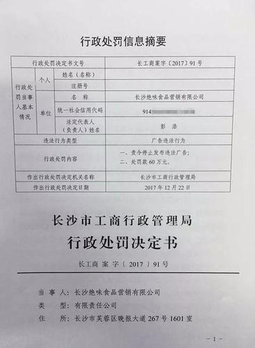 絕味鴨脖因低俗廣告被重罰 騰訊、天貓也要被懲處