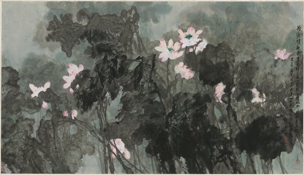 H003-荷塘佳趣圖-1991年-149×260cm