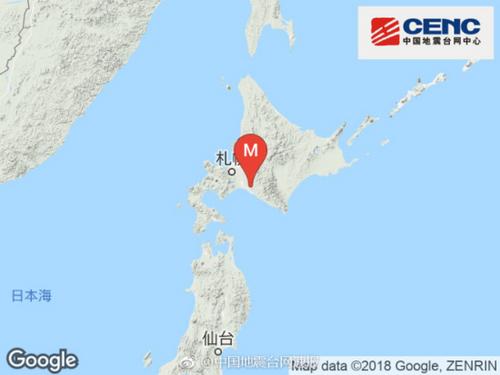 日本北海道地區(qū)發(fā)生6.9級(jí)地震震源深度40千米