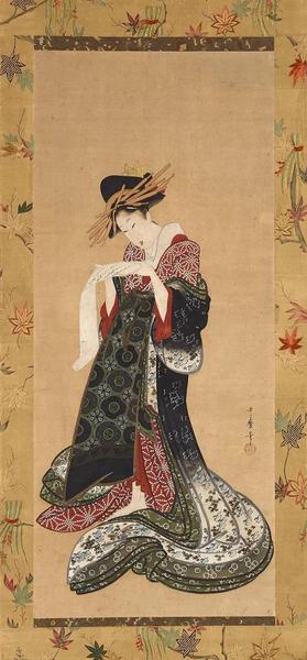 《藝妓讀信》，喜多川歌麿（1753?1806），紙本設(shè)色，約1805?6年