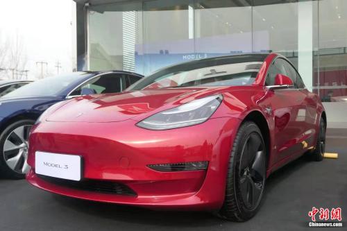 特斯拉Model 3。張旭 攝