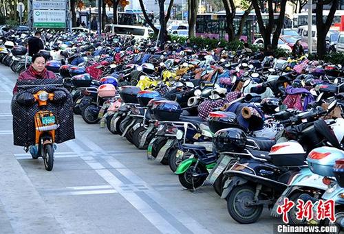 資料圖：市民騎電動(dòng)車出行。 <a target='_blank' href='http://www.chinanews.com/'>中新社</a>記者 張斌 攝