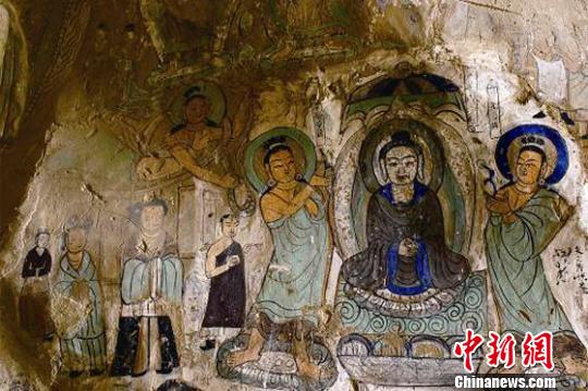 圖為炳靈寺169窟11龕壁畫(huà)《說(shuō)法圖》(西秦)。 甘肅省文物局供圖