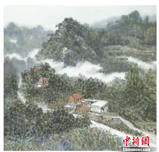 中國美術(shù)家協(xié)會(huì)副主席李翔在興隆寫生作品 張桂芹 攝