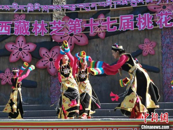 圖為林芝桃花節(jié)開(kāi)幕場(chǎng)景，2019年3月29日，林芝第十七屆桃花旅游文化節(jié)在巴宜區(qū)開(kāi)幕(資料圖)?！垈?攝