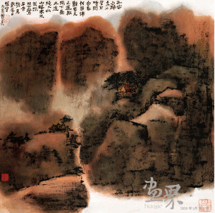 孤云與歸鳥-68x68cm-1986年-賴少其