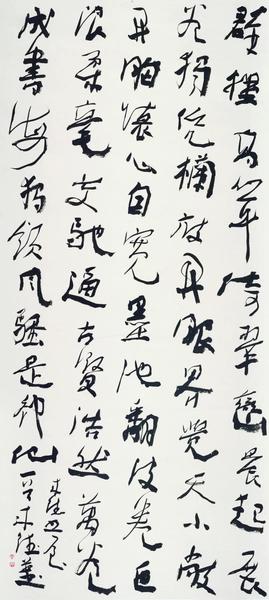 曾來(lái)德  自作詩(shī) 紙本水墨  180×81cm