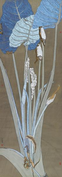 郭子良  熱帶植物寫生之一  紙本設(shè)色  140×48cm