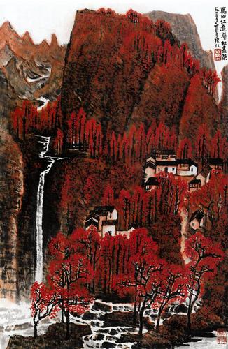 國(guó)畫(huà)《萬(wàn)山紅遍層林盡染》 李可染 作 中國(guó)美術(shù)館藏